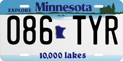 MN license plate 086TYR