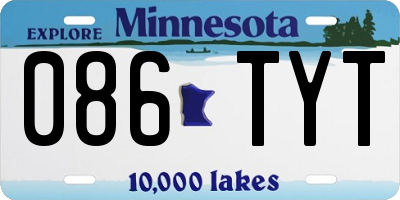 MN license plate 086TYT