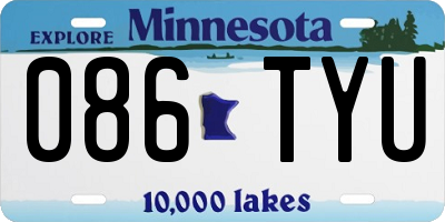 MN license plate 086TYU