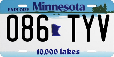 MN license plate 086TYV
