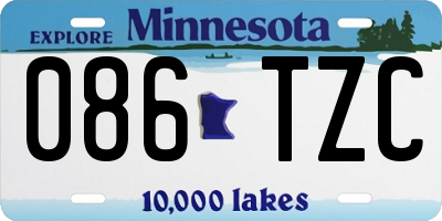 MN license plate 086TZC