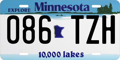 MN license plate 086TZH