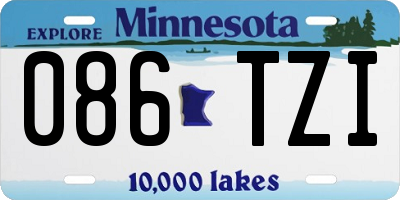 MN license plate 086TZI