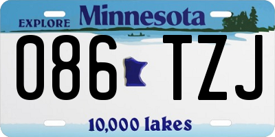 MN license plate 086TZJ