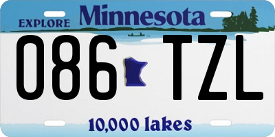 MN license plate 086TZL