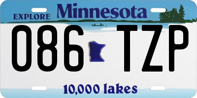 MN license plate 086TZP