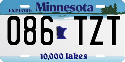 MN license plate 086TZT