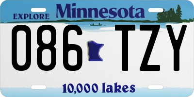 MN license plate 086TZY