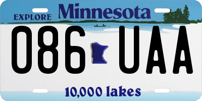 MN license plate 086UAA