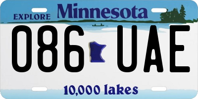 MN license plate 086UAE