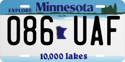 MN license plate 086UAF