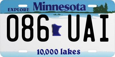 MN license plate 086UAI