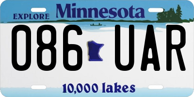 MN license plate 086UAR