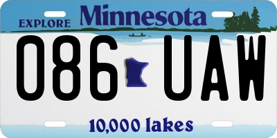MN license plate 086UAW