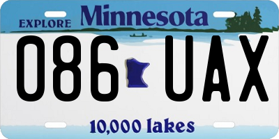 MN license plate 086UAX