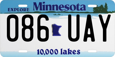MN license plate 086UAY