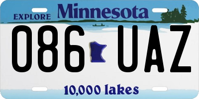MN license plate 086UAZ