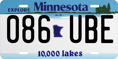 MN license plate 086UBE