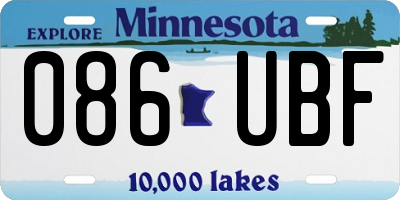 MN license plate 086UBF
