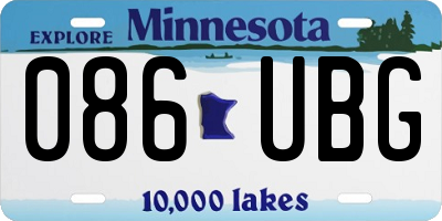 MN license plate 086UBG