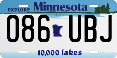 MN license plate 086UBJ
