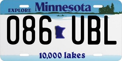 MN license plate 086UBL