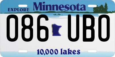 MN license plate 086UBO