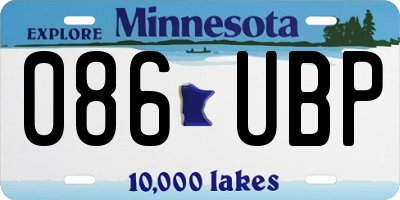 MN license plate 086UBP