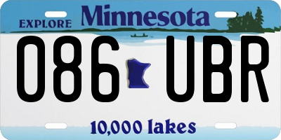 MN license plate 086UBR