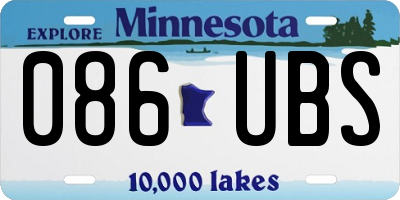 MN license plate 086UBS