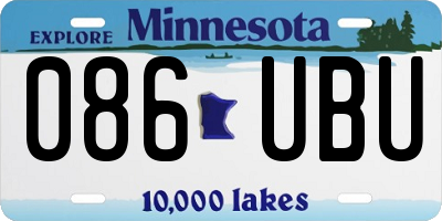 MN license plate 086UBU