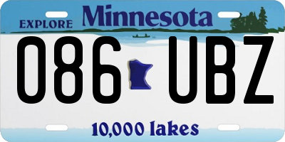 MN license plate 086UBZ