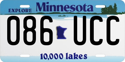 MN license plate 086UCC