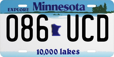 MN license plate 086UCD