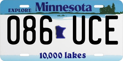 MN license plate 086UCE
