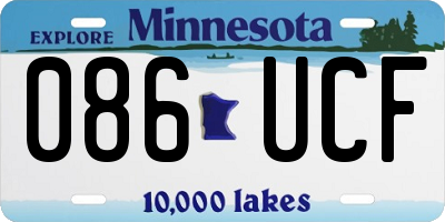 MN license plate 086UCF