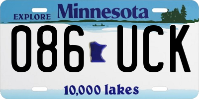 MN license plate 086UCK