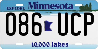 MN license plate 086UCP