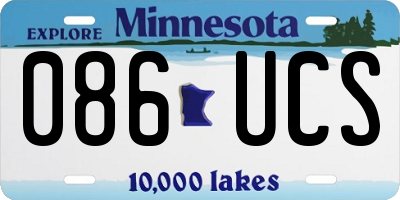 MN license plate 086UCS