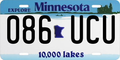 MN license plate 086UCU