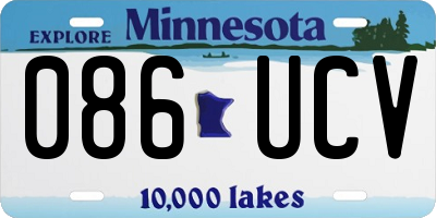 MN license plate 086UCV