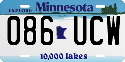 MN license plate 086UCW