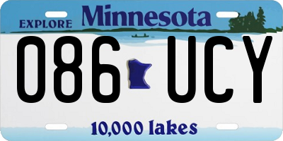MN license plate 086UCY