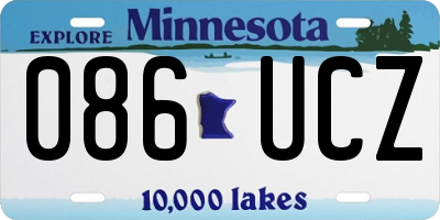 MN license plate 086UCZ