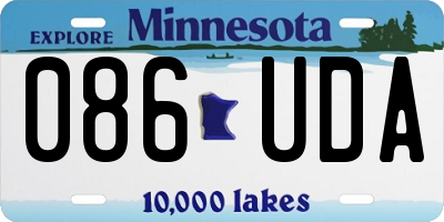 MN license plate 086UDA
