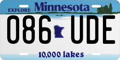 MN license plate 086UDE