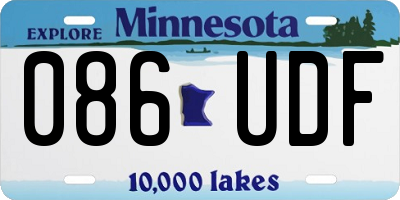 MN license plate 086UDF