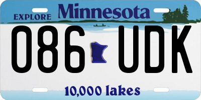 MN license plate 086UDK