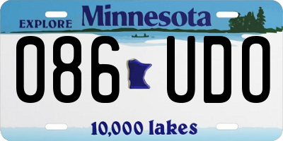 MN license plate 086UDO
