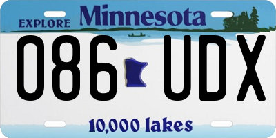 MN license plate 086UDX